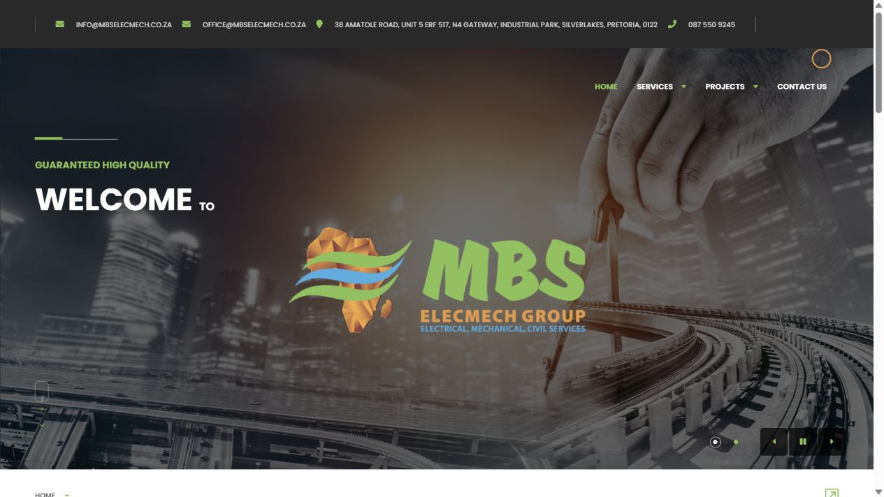 MBS Elecmech Group website screenshot